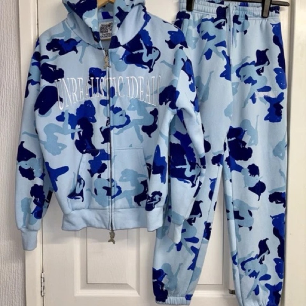 Abstract Blue Camouflage Joggers for Everyday Comfort